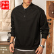 錦尚丹寧亨利領(lǐng)衛衣男350g重磅2024秋季新款美式復古打底內搭上衣外套 黑色 常規 L 適合130-145斤