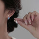蘇十六925銀耳釘女高級(jí)小眾設(shè)計(jì)個(gè)性不對(duì)稱耳飾生日七夕禮物送女友閨蜜 藍(lán)色蝴蝶之翼耳釘