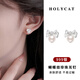 Holycat懷里貓S999銀耳環(huán)女520情人節(jié)禮物蝴蝶結(jié)珍珠耳釘女甜美珍珠耳飾生日女 蝴蝶結(jié)珍珠耳釘【足銀】