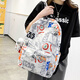 憨小二高顏值兒童書(shū)包小學(xué)生初中生大學(xué)生雙肩包背包男女旅行包行李包 ins潮酷涂鴉背包【橘配白】