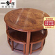 一舍 紅木家具 非洲花梨（學(xué)名：刺猬紫檀）實(shí)木中式小圓臺創(chuàng  )意功夫茶幾桌戶(hù)外陽(yáng)臺茶桌國潮 花i梨木款圓桌