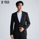 利郎【雙彈西服】西服套裝男超細旦微肌理青年商務(wù)西裝套裝黑色175