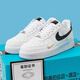 NAIKE空軍一號aj男鞋休閑運動(dòng)小白鞋男款af1奶咖板鞋 白黑金 【千元品質(zhì)級別】 41