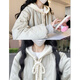 與欣羽棉襖絨服女女冬季新款棉衣棉服女2024年小個(gè)子韓系冬裝夾棉外套 豆綠