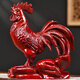 雙枝之家紅色公雞擺件開(kāi)業(yè)送禮木質(zhì)十二生肖雞實(shí)木雕刻雄雞家用客廳裝飾品 紅色花梨木精雕【大公雞】 高12厘米