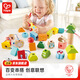 Hape【精選】嬰兒童串珠 寶寶穿線繩大顆粒積木早教訓(xùn)練 益智玩具禮物 叢林火車串珠套 18M-3Y