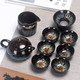 龍寅茶具套裝建盞陶瓷家用整套功夫茶具普洱茶壺窯變套裝泡茶器 沙金十頭套裝 1件