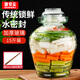 GIANXI玻璃泡菜壇子加厚密封圓口腌菜缸腌蛋罐玻璃泡酒瓶泡菜壇 15斤裝