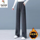 啄木鳥(niǎo)燈芯絨闊腿褲女秋冬2025年新款高腰寬松顯瘦加絨保暖直筒長(cháng)褲 灰色 (冬季加/絨款) 燈芯絨闊腿 XL 建議116-125斤