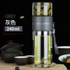 富光泡茶師系列雙層玻璃茶水分離杯透明辦公泡茶杯子 灰色 茶水分離