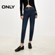 ONLY秋季通勤百搭高腰小腳褲九分褲牛仔褲女|124449026 J35 510洗水牛仔藍 L (170) 72A
