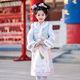 安妮優(yōu)兒格格服女童古裝清朝秋冬加厚兒童冬季漢服中國風(fēng)唐裝滿(mǎn)族拜年服裝 綠色加絨加厚 130