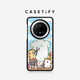CASETIFY Maltese線條小狗  園丁小狗 適用于HUAWEI華為 Mate 60/Pro 鏡面手機保護殼 鏡面黑框 Huawei Mate 70 Pro