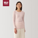 無印良品（MUJI）女式 棉冬季 圓領(lǐng)長袖T恤 女士女款  淺米色 L 