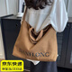 晴碧琳包包女包森系大容量托特包單肩斜挎包帆布包小眾通勤包出行背包 淺棕色丨森系單肩包