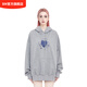 BM衛衣女2026新款?lèi)?ài)心天使套頭連帽衫慵懶風(fēng)美式oversize加絨衛衣 灰色 均碼