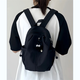 卡特駱新款雙肩包男女休閑簡(jiǎn)約輕便小背包大學(xué)生書包戶外登山旅游小包潮 黑色小號(hào) 帶小黑球掛件