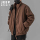 JEEP SPIRIT吉普棉服男秋冬韓版棉衣男保暖外套男士棉襖男裝 咖啡色 3XL 