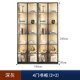 家友家實(shí)木輕奢書柜玻璃一門到頂簡(jiǎn)約現(xiàn)代落地辦公室書房客廳商場(chǎng)展示柜 灰色4門1.6米書柜A款