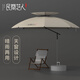 民間藝人全遮光釣魚(yú)傘雙彎萬(wàn)向360度防雨釣魚(yú)遮陽(yáng)傘防曬垂釣傘 2.2米 米色（雙彎釣傘）