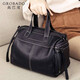 高巴度（GORBADO）真皮包包女2025新款時(shí)尚單肩波士頓枕頭包女情人節個(gè)性軟皮手提包 黑色