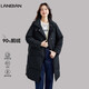 嵐編（LANBIAN）高端女裝 重磅鵝絨服女冬季新款氣質(zhì)保暖羽絨服中長(zhǎng)款加厚外套女 黑色 M 碼：建議【110-130斤左右】202