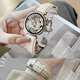 DRESSELF適用華為手表表帶watch5/GT5/GT4/GT3/pro真皮watchgt4/3/2華為gt1手表蝴蝶扣小蠻腰手表帶女款 荔枝紋-奶白色[銀色蝴蝶扣] 適用華為GT4/GT5/5P