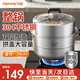 九陽蒸鍋304不銹鋼雙層復(fù)底大容量高拱蓋蒸鍋湯鍋蒸籠電磁爐通用 加高設(shè)計-CZ513- 2層 28cm