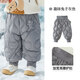 阿米拉（AMILA）啊咪啦童裝三防褲子2023冬季新款男女童寶寶保暖白鴨絨兒童羽絨褲 灰色 100cm