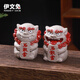 伊文兔（THE RABBIT IVEN）歡喜風(fēng)獅爺擺件辦公室解壓擺件鎮(zhèn)紙國(guó)潮醒獅生日禮物創(chuàng)意文創(chuàng)禮物 歡喜石敢當(dāng)（大理石色）一對(duì)