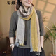 安婭詩棉麻圍巾女保暖時尚文藝漸變色長披肩女2024秋冬百搭護頸復(fù)古圍脖 三號色