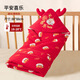 貝啟初包被新生兒純棉抱被嬰兒包被A類(lèi)產(chǎn)房包裹布襁褓被紅色龍年新款 平安喜樂(lè )-春秋薄棉
