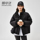 雪中飛短款羽絨服女士2025冬季新款時(shí)尚立領(lǐng)百搭休閑舒適加厚保暖外套 黑色 M (160) /100-120斤