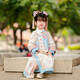 萌乎·知否 漢服女童旗袍國風(fēng)格格服春秋兩件套粉色（無(wú)領(lǐng)巾配飾）120