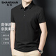 SHANSHAN杉杉短袖T恤男夏季男士POLO翻領(lǐng)商務(wù)休閑體恤衫半袖打底衫上衣服 黑色 XL(180/96A)