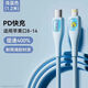 ROCKtype-c快充數(shù)據(jù)線蘋果15/14充電線PD快充線c to c/l車載充電器適用iPhone16/iPad Pro華為筆記本 藍(lán)【C TO L 27W 】哆啦硅膠線| 1.2m
