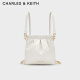 CHARLES&KEITH24春季新品迷你流浪包单肩斜挎包包女包双肩包女士CK2-60782390 Cream奶白色 S