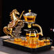 陶夭2024新款茶具套裝懶人泡茶神器玻璃自動(dòng)茶壺茶杯家用功夫茶泡茶器 駿馬茶具六杯+茶盤(pán) 1件