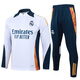 速勝皇馬長(cháng)袖訓練服半拉鏈熱身服秋冬姆巴佩球衣巴薩足球服套裝亞馬爾 2425半拉皇馬白色 XL 180-195