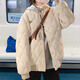 乖米豆棉衣2024年新款冬季棉服女短款棒球服菱格學(xué)生夾棉襖外套 米白色 M 建議110-130斤