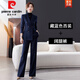 皮爾卡丹西裝外套女2025新款職業(yè)通勤裝正裝時(shí)尚氣質(zhì)女神范工作服西服套裝 藏藍色西裝外套女+闊腿褲 XL