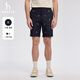 哈吉斯（HAZZYS）男裝 夏款男褲子滿(mǎn)繡五分褲日常休閑短褲男ACDZP0BBF63 深藏青色DN 34 （175/82A）