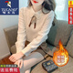 啄木鳥(niǎo)加絨加厚打底衫女23新款洋氣小個(gè)子上衣內搭娃娃領(lǐng)顯瘦蕾絲襯衫 白色加絨加厚 M建議95-105斤