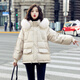 予瑾新款羽絨服女短款免洗亮面冬季金羽杰新款韓版寬松加厚白鴨絨外套 香檳色1208毛領(lǐng)款 S 90-120斤