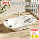 奔麥嬰兒洗澡盆寶寶浴盆兒童大號可坐新生兒澡盆幼兒躺托一體小孩家用 【躺板+盆】白+禮包