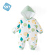 舒貝怡嬰兒衣服新生兒連體衣夾棉周歲寶寶哈衣過(guò)年喜慶拜年服爬服綠色90