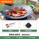 蘇泊爾煎烤盤戶外不粘烤肉盤鐵板圓形煎肉鍋?zhàn)蛹矣每ㄊ綘t露營燒烤盤-34 燒烤盤+燒烤夾