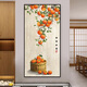 Dincmei頂創(chuàng)美新中式入戶玄關(guān)裝飾畫自粘客廳走廊過(guò)道墻壁貼畫3d立體墻紙山水畫 092.柿柿如意 寬60cm-高120cm 自粘貼畫【背面帶膠】