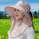 米季琳（mijilin）新款洋氣防曬遮陽(yáng)帽女夏天采茶遮臉遮陽(yáng)帽防曬百搭太陽(yáng)帽 【花朵立體款】咖色 54-59CM均碼范圍