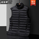 JEEP SPIRIT2023冬季新款羽絨服男士馬甲基礎(chǔ)立領(lǐng)坎肩輕薄羽絨背心男裝 黑色 L